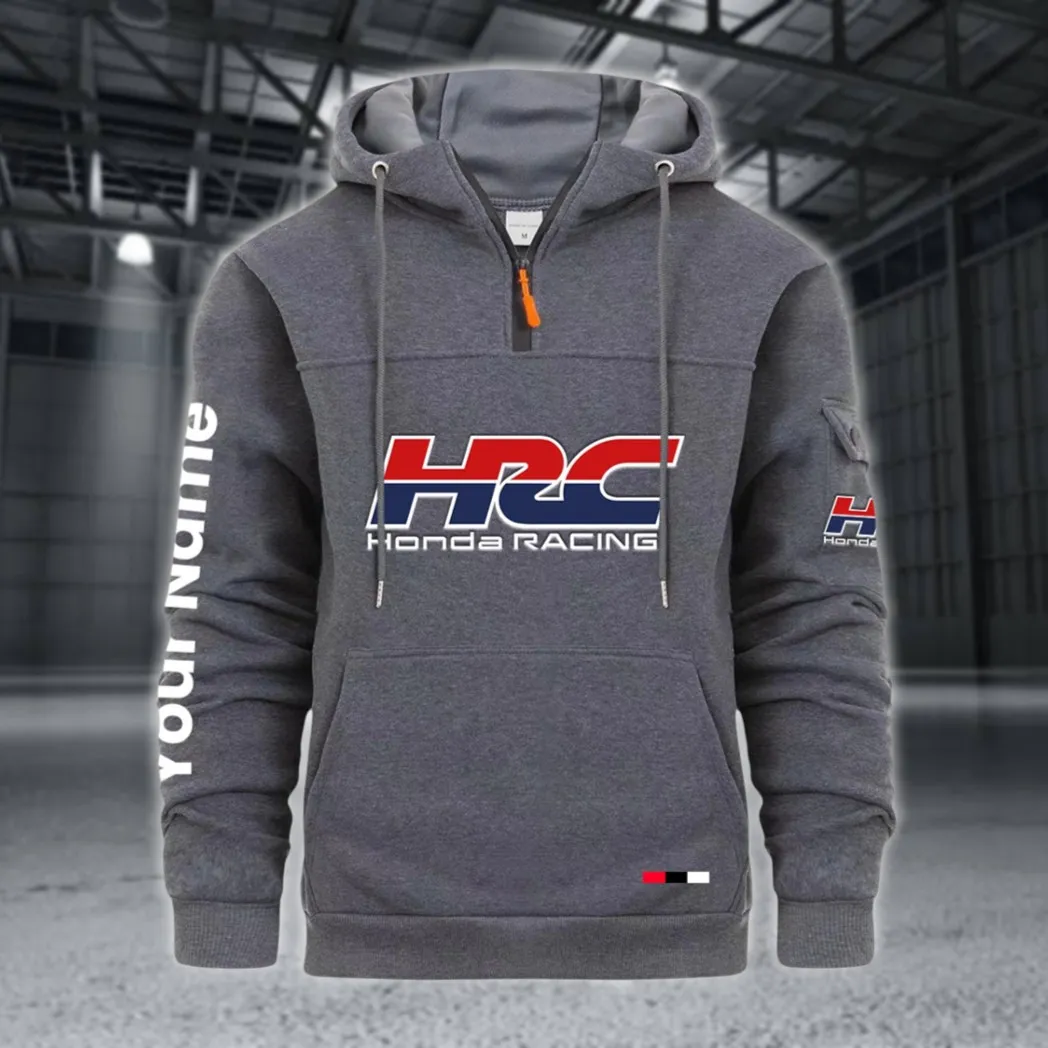 Racing Auto Large Pocket Hoodie, Automotive Lifestyle Zip Hoodie CAR514 - Dark Gray