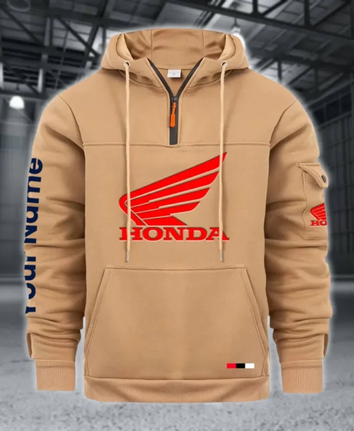 Sport Bike Large Pocket Hoodie, Classic Garage Style Hoodie CAR514 - Khaki