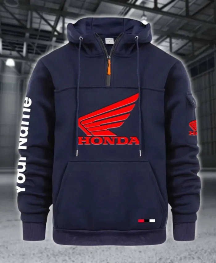 Sport Bike Large Pocket Hoodie, Classic Garage Style Hoodie CAR514 - Navy