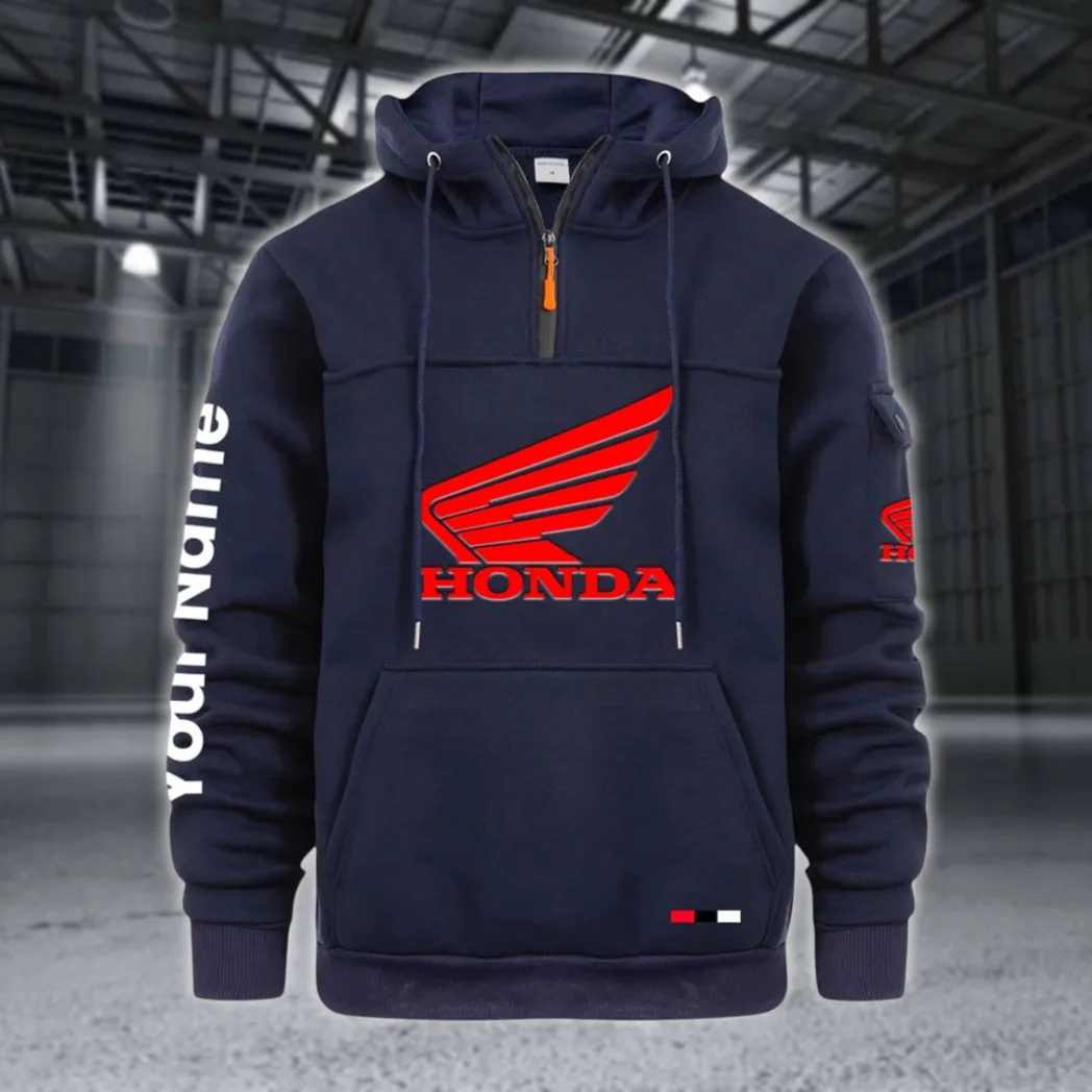 Sport Bike Large Pocket Hoodie, Classic Garage Style Hoodie CAR514 - Navy