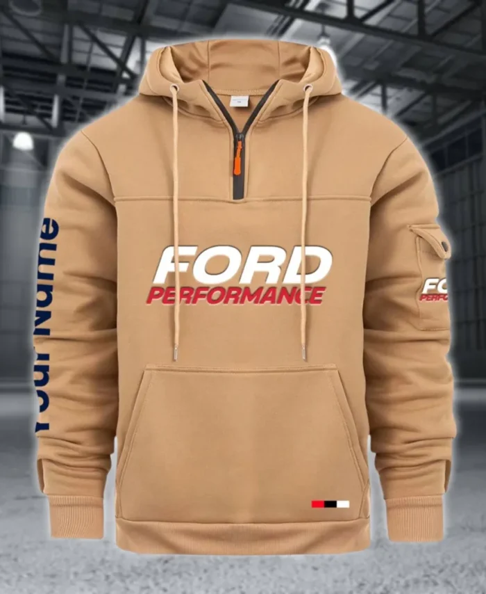 Precision Fit Large Pocket Hoodie, Modern Driver's Zip Hoodie CAR514 - Khaki