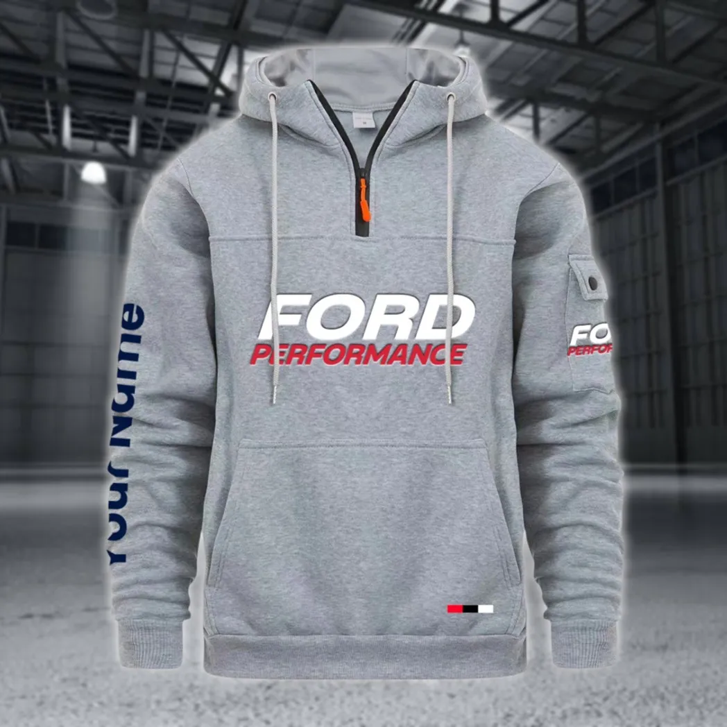 Precision Fit Large Pocket Hoodie, Modern Driver's Zip Hoodie CAR514 - Light Gray