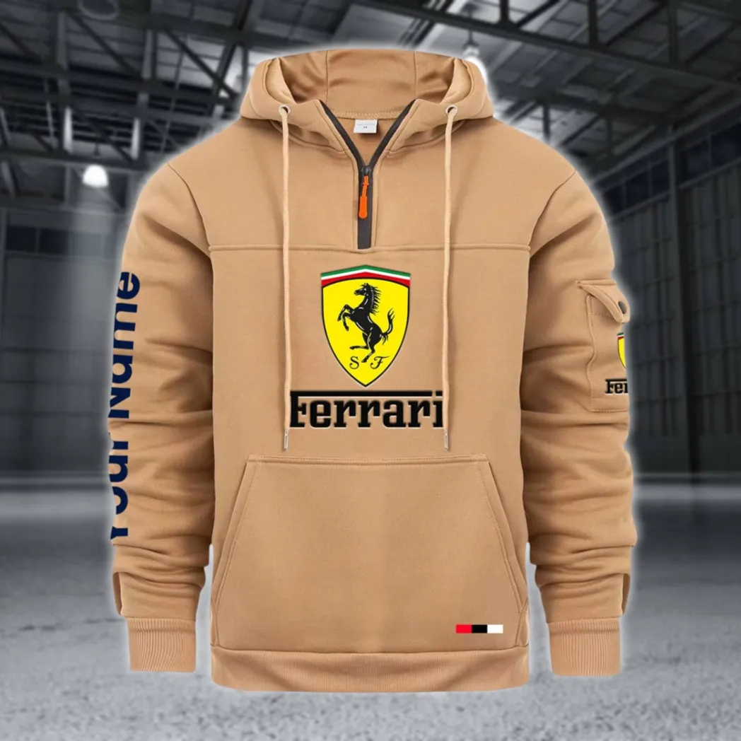Precision Engineered Car Large Pocket Hoodie, Classic Garage Style Hoodie CAR514 - Khaki