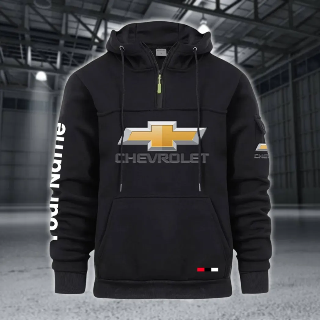 Pickup Truck Large Pocket Hoodie, Road Inspired Casual Hoodie CAR514 - Black