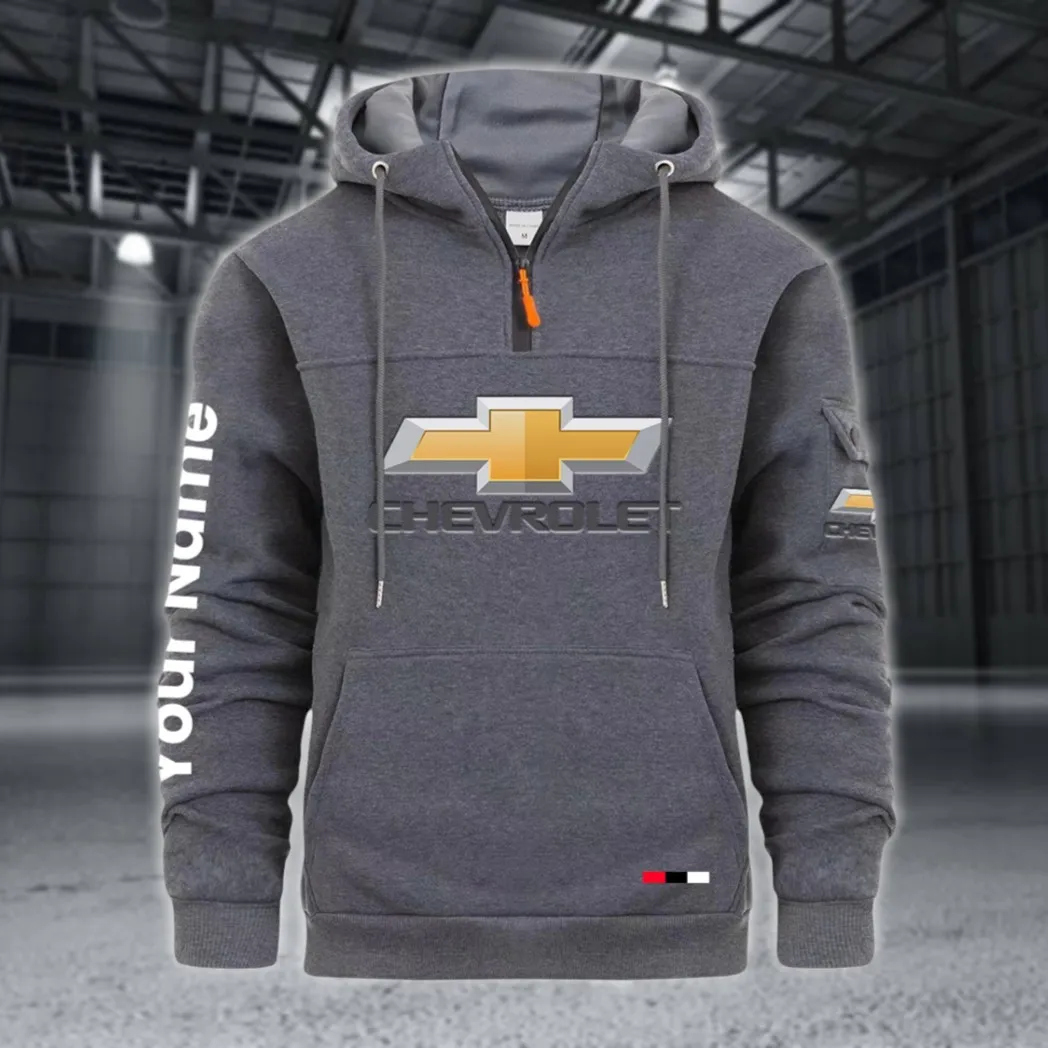Pickup Truck Large Pocket Hoodie, Road Inspired Casual Hoodie CAR514 - Dark Gray