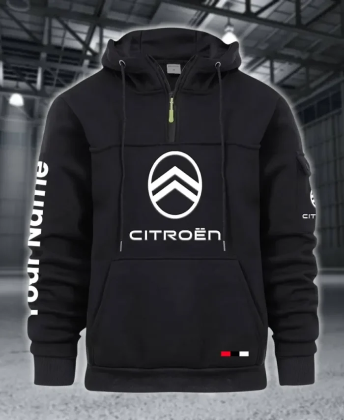 City Car Large Pocket Hoodie, Everyday Road-Ready Pullover CAR514 - Black