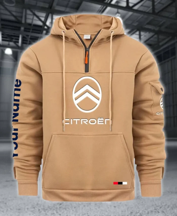 City Car Large Pocket Hoodie, Everyday Road-Ready Pullover CAR514 - Khaki