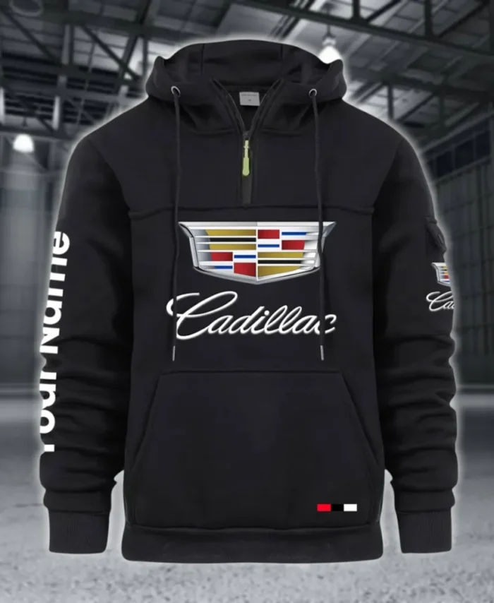 Elegant Touring Car Large Pocket Hoodie, Everyday Road-Ready Pullover CAR514 - Black