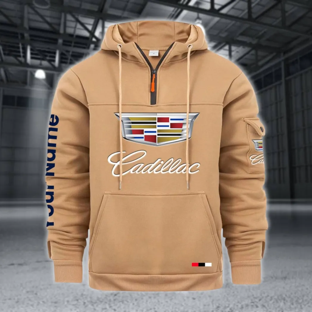 Elegant Touring Car Large Pocket Hoodie, Everyday Road-Ready Pullover CAR514 - Khaki