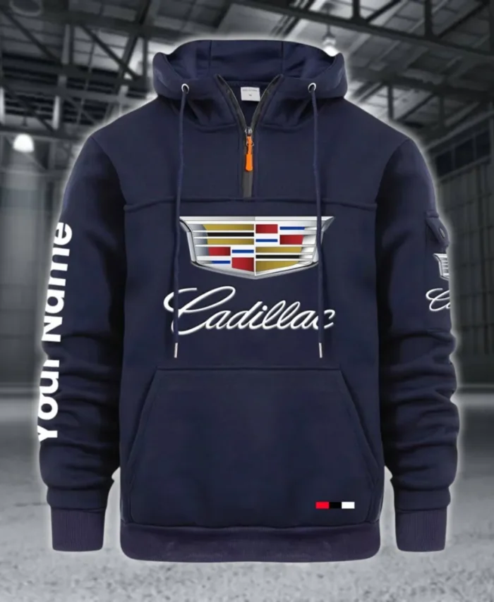 Elegant Touring Car Large Pocket Hoodie, Everyday Road-Ready Pullover CAR514 - Navy