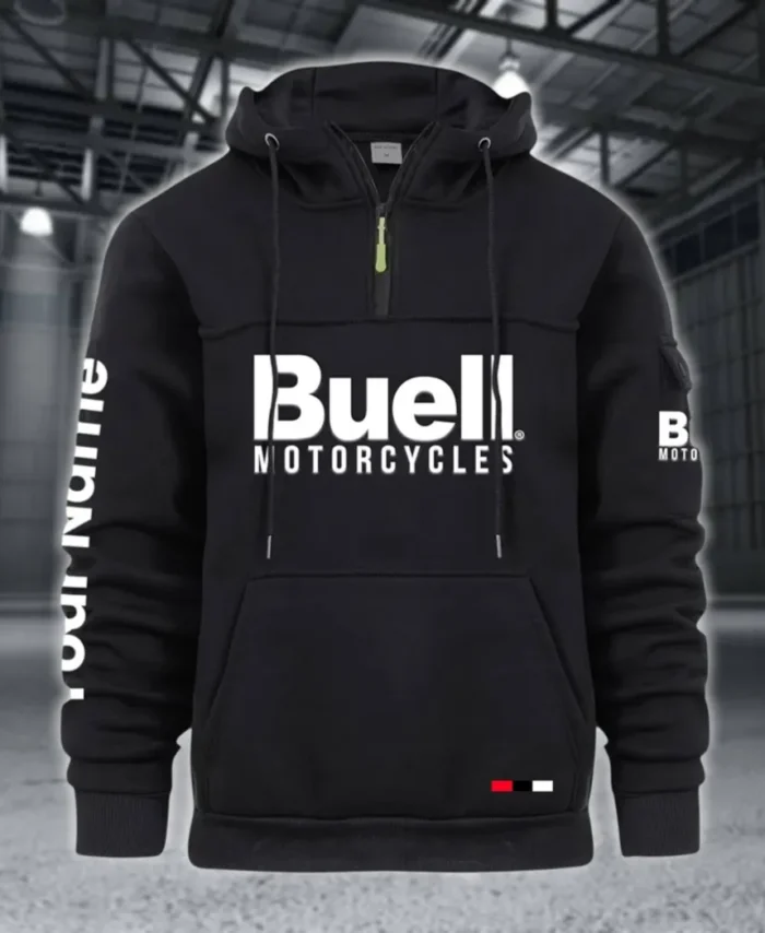 Modern Street Bike Large Pocket Hoodie, Car Culture Pocket Hoodie CAR514 - Black
