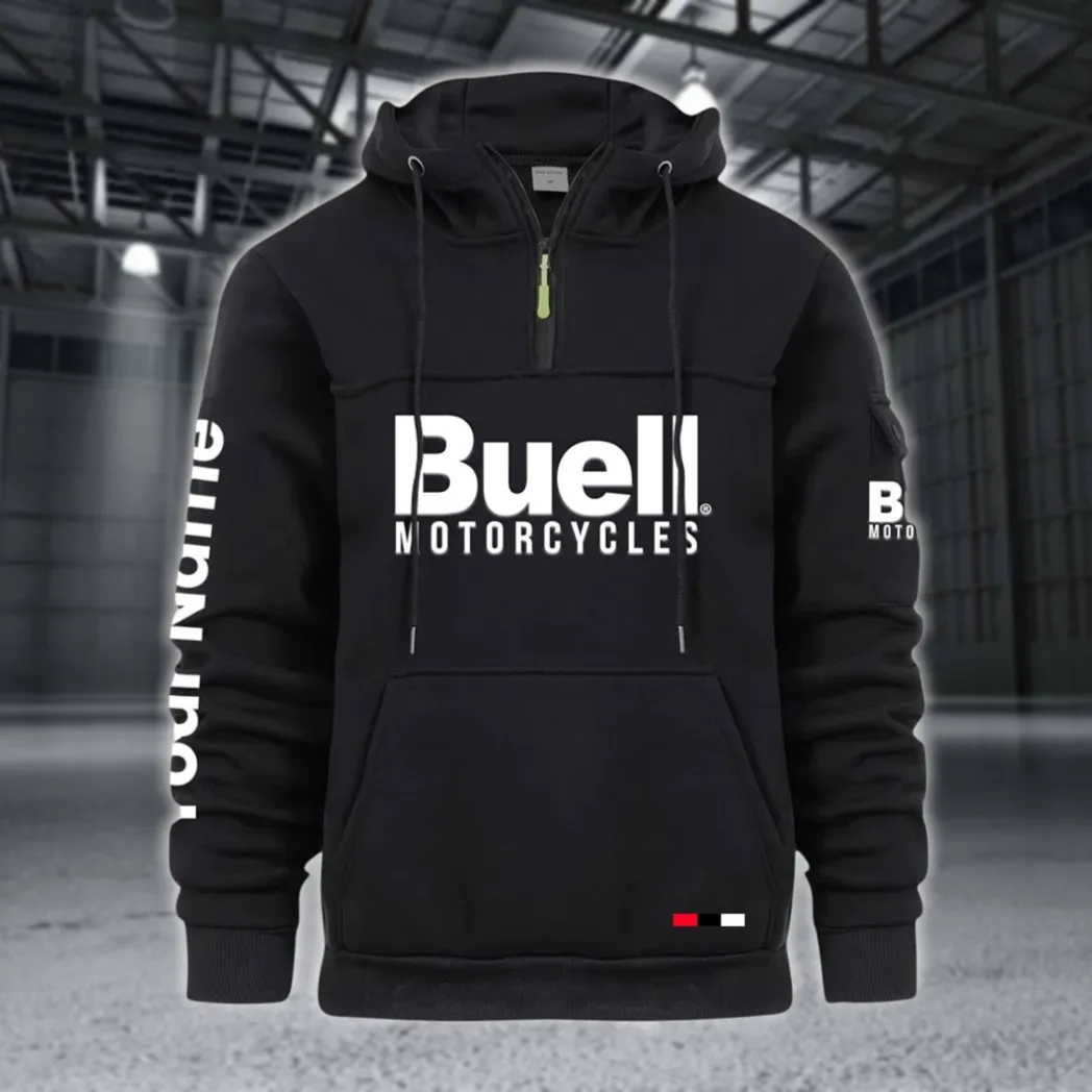 Modern Street Bike Large Pocket Hoodie, Car Culture Pocket Hoodie CAR514 - Black