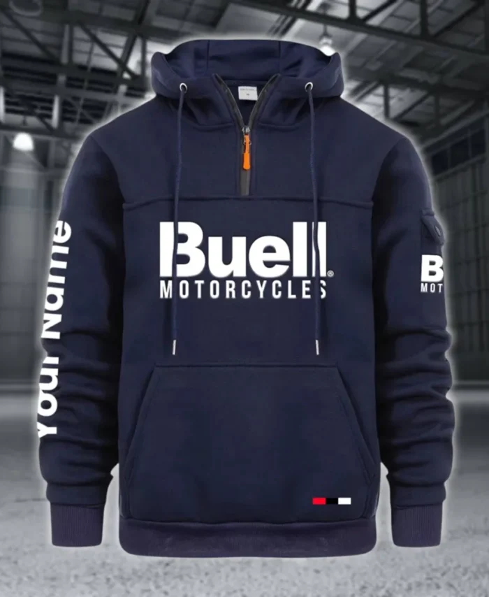 Modern Street Bike Large Pocket Hoodie, Car Culture Pocket Hoodie CAR514 - Navy