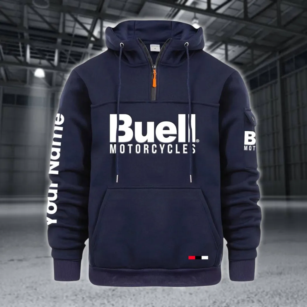 Modern Street Bike Large Pocket Hoodie, Car Culture Pocket Hoodie CAR514 - Navy