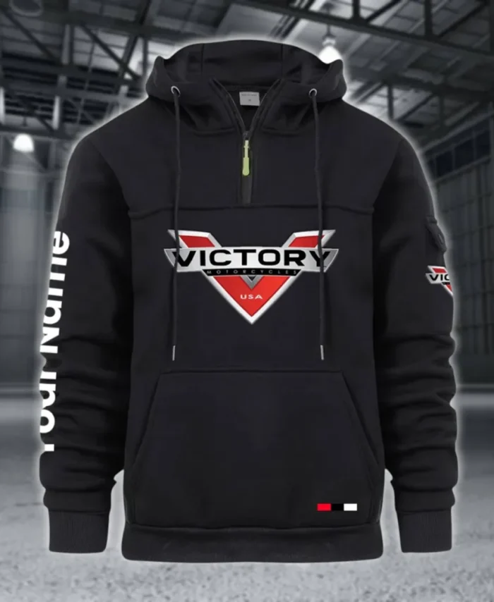 Classic Motorcycle Large Pocket Hoodie, Automotive Lifestyle Zip Hoodie CAR514 - Black