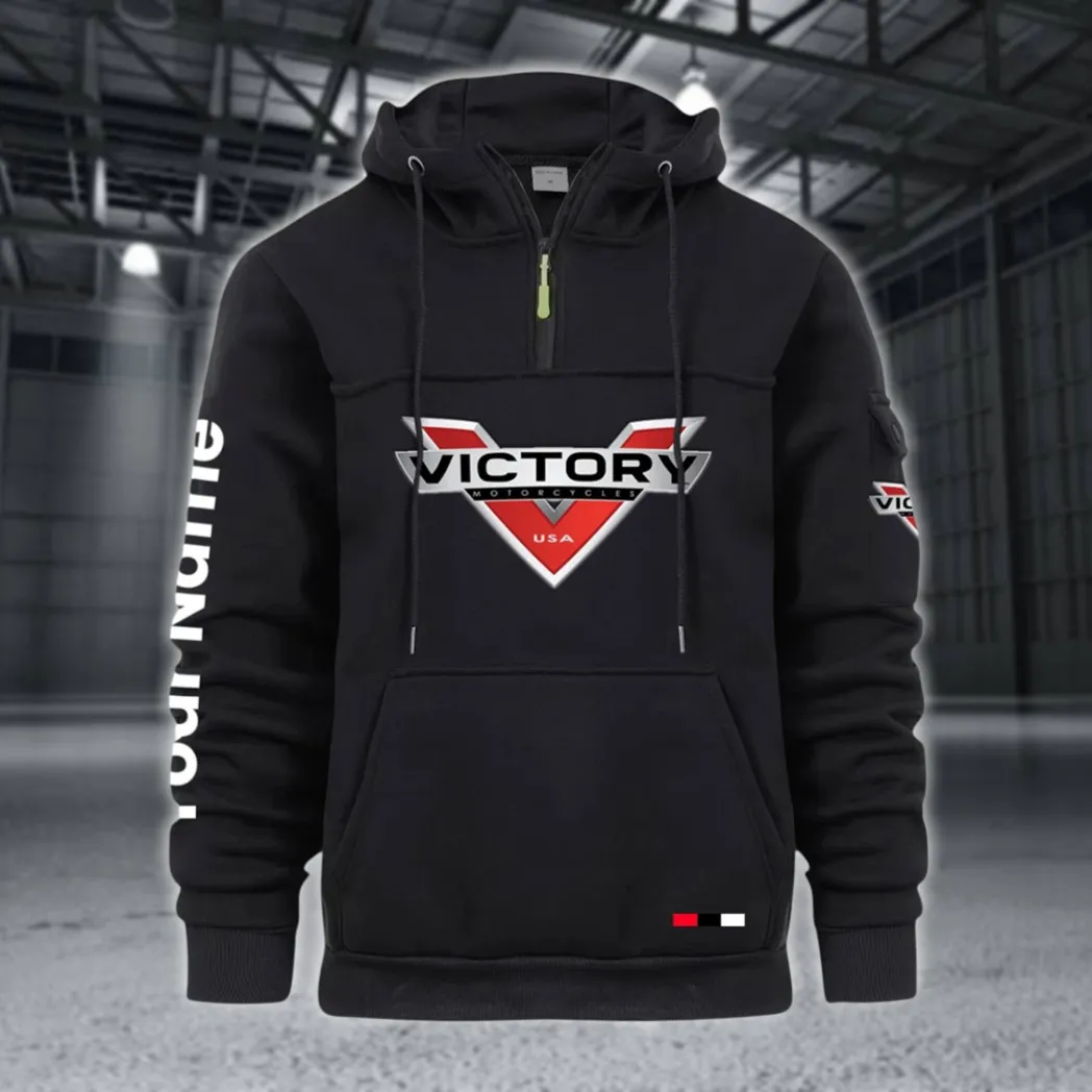 Classic Motorcycle Large Pocket Hoodie, Automotive Lifestyle Zip Hoodie CAR514 - Black