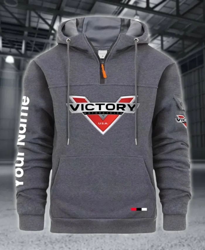 Classic Motorcycle Large Pocket Hoodie, Automotive Lifestyle Zip Hoodie CAR514 - Dark Gray