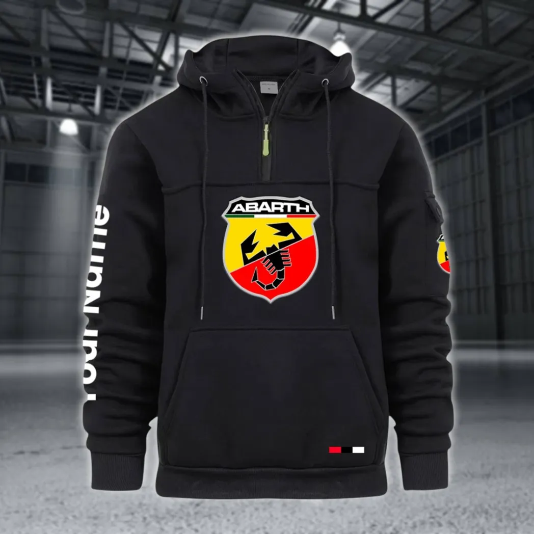 Rally Car Large Pocket Hoodie, All-Season Driver's Hoodie CAR514 - Black