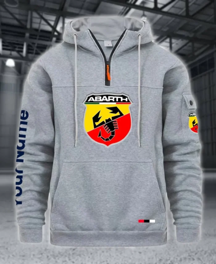 Rally Car Large Pocket Hoodie, All-Season Driver's Hoodie CAR514 - Light Gray