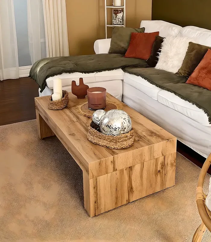 Solid Wood Coffee Table Modern Minimalist Style